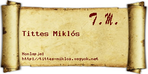 Tittes Miklós névjegykártya